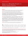 Cover page: Impact of a Mentorship Program on Medical Student Burnout