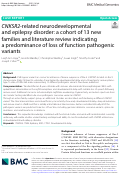 Cover page: CNKSR2-related neurodevelopmental and epilepsy disorder: a cohort of 13 new families and literature review indicating a predominance of loss of function pathogenic variants