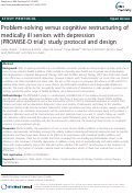 Cover page: Problem-solving versus cognitive restructuring of medically ill seniors with depression (PROMISE-D trial): study protocol and design