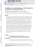 Cover page: Sex differences in orbitofrontal gray as a partial explanation for sex differences in antisocial personality