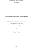 Cover page: Polynomial Datapaths Optimization