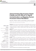 Cover page: Characterizing Electrogram Signal Fidelity and the Effects of Signal Contamination on Mapping Human Persistent Atrial Fibrillation.