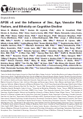Cover page: APOE ε4 and the Influence of Sex, Age, Vascular Risk Factors, and Ethnicity on Cognitive Decline