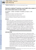 Cover page: Personal or Relational? Examining Sexual Health in the Context of HIV Serodiscordant Same-Sex Male Couples