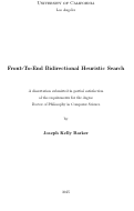 Cover page: Front-To-End Bidirectional Heuristic Search