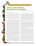 Cover page: Farm to School Efforts: Innovations and Insights