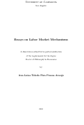 Cover page: Essays on Labor Market Mechanisms