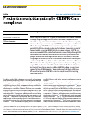 Cover page: Precise transcript targeting by CRISPR-Csm complexes