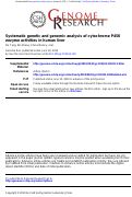Cover page: Systematic genetic and genomic analysis of cytochrome P450 enzyme activities in human liver