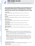 Cover page: Three Quality Improvement Initiatives and Performance of Rheumatoid Arthritis Disease Activity Measures in Electronic Health Records: Results From an Interrupted Time Series Study
