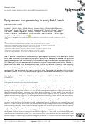 Cover page: Epigenomic programming in early fetal brain development