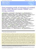 Cover page: Gene-mapping study of extremes of cerebral small vessel disease reveals TRIM47 as a strong candidate