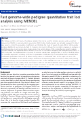 Cover page: Fast genome-wide pedigree quantitative trait loci analysis using MENDEL