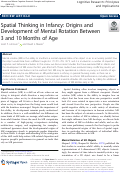 Cover page: Spatial thinking in infancy: Origins and development of mental rotation between 3 and 10 months of age