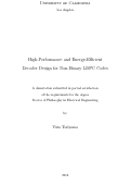 Cover page: High-Performance and Energy-Efficient Decoder Design for Non-Binary LDPC Codes