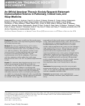 Cover page: An Official American Thoracic Society Research Statement: Implementation Science in Pulmonary, Critical Care, and Sleep Medicine