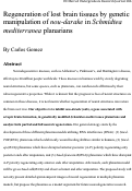 Cover page: Regeneration of lost brain tissues by genetic manipulation of nou-darake in Schmidtea mediterranea planarians