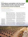 Cover page: Groundwater sustainability in the San Joaquin Valley: Multiple benefits if agricultural lands are retired and restored strategically