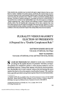 Cover page: Plurality Versus Majority Election of Presidents