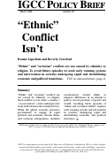Cover page: Policy Brief 02: "Ethnic" Conflict Isn't