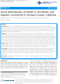 Cover page: Social determinants of health in the Mixtec and Zapotec community in Ventura County, California