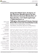 Cover page: Integrated Multi-Omic Analyses of the Genomic Modifications by Gut Microbiome-Derived Metabolites of Epicatechin, 5-(4'-Hydroxyphenyl)-γ-Valerolactone, in TNFalpha-Stimulated Primary Human Brain Microvascular Endothelial Cells.