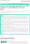Cover page: Breast Cancer knowledge, perceptions and practices in a rural Community in Coastal Kenya