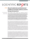 Cover page: Neural substrates and behavioral profiles of romantic jealousy and its temporal dynamics