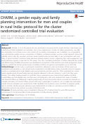 Cover page: CHARM, a gender equity and family planning intervention for men and couples in rural India: protocol for the cluster randomized controlled trial evaluation.