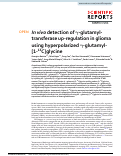 Cover page: In vivo detection of γ-glutamyl-transferase up-regulation in glioma using hyperpolarized γ-glutamyl-[1-13C]glycine