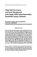 Cover page: Tribal Self-Governance and Forest Management at the Hoopa Valley Indian Reservation, Humboldt County, California