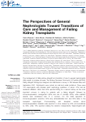 Cover page: The Perspectives of General Nephrologists Toward Transitions of Care and Management of Failing Kidney Transplants