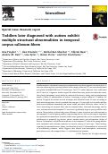 Cover page: Toddlers later diagnosed with autism exhibit multiple structural abnormalities in temporal corpus callosum fibers