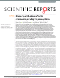 Cover page: Illusory occlusion affects stereoscopic depth perception