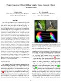 Cover page: Weakly Supervised Manifold Learning for Dense Semantic Object Correspondence