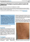 Cover page: Appearance of lentigines in psoriasis patient treated with guselkumab