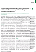 Cover page: Definition and recommendations for advance care planning: an international consensus supported by the European Association for Palliative Care