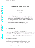 Cover page: Nonlinear wave equations