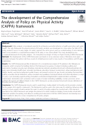 Cover page: The development of the Comprehensive Analysis of Policy on Physical Activity (CAPPA) framework