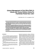 Cover page: Clinical Management of Port-Wine Stain in Infants and Young Children Using the Flashlamp-Pulsed Dye Laser