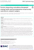 Cover page: Factors impacting cumulative dissipated energy levels and postoperative visual acuity outcome in cataract surgery