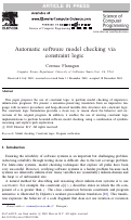 Cover page: Automatic software model checking via constraint logic