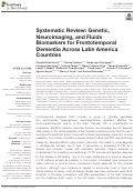 Cover page: Systematic Review: Genetic, Neuroimaging, and Fluids Biomarkers for Frontotemporal Dementia Across Latin America Countries