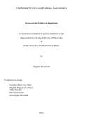 Cover page: Essays on the politics of regulation
