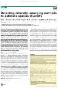 Cover page: Detecting diversity: emerging methods to estimate species diversity