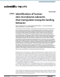 Cover page: Identification of human skin microbiome odorants that manipulate mosquito landing behavior