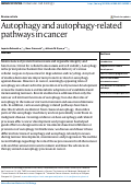 Cover page: Autophagy and autophagy-related pathways in cancer.