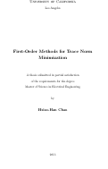 Cover page: First-Order Methods for Trace Norm Minimization