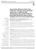 Cover page: Association Between Early Oral β-Blocker Therapy and In-Hospital Outcomes in Patients With ST-Elevation Myocardial Infarction With Mild-Moderate Heart Failure: Findings From the CCC-ACS Project
