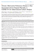 Cover page: Chronic Obstructive Pulmonary Disease is Not Associated with In-Hospital Mortality in COVID-19: An Observational Cohort Analysis